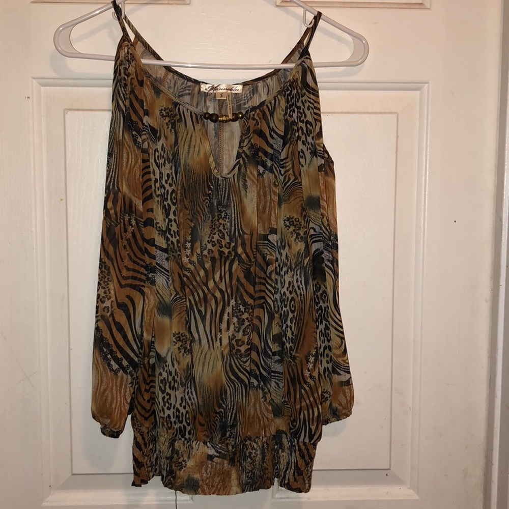 Marinebla blusa de leopardo